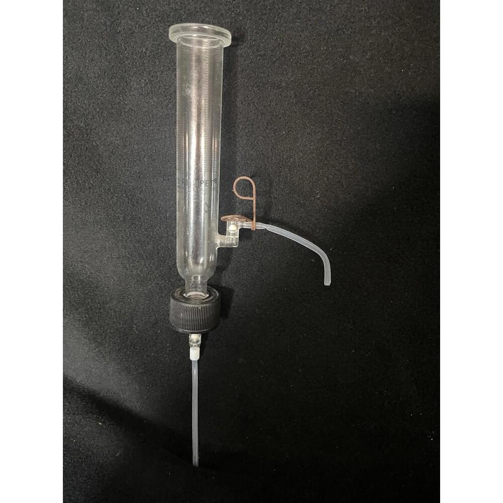 Glass Laboratory Separatory Funnel with Rubber Stopper and Tubing